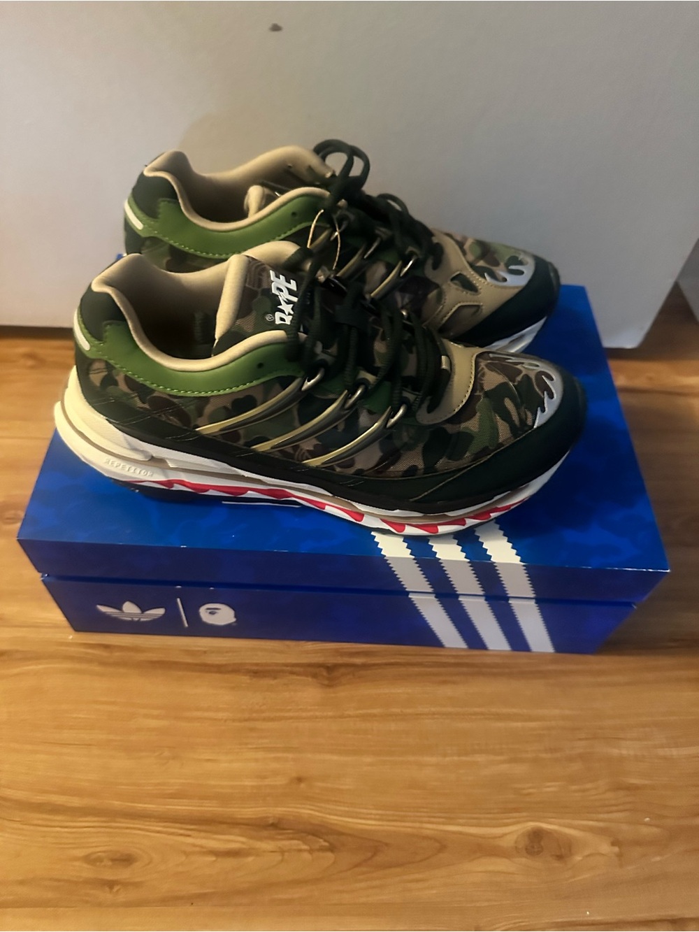 Adistar HRMY Bape Green Camo Trail Sneakers
